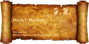 Heckl Márton névjegykártya