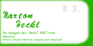 marton heckl business card